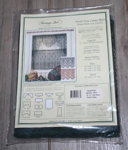Heritage Lace CAMEO ROSE Hunter Green Insert Valance  60"x15" NEW Old Stock - Picture 1 of 5