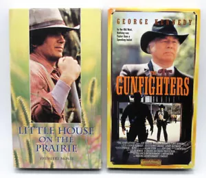 2 VHS Video Tapes THE GUNFIGHTERS & LITTLE HOUSE ON THE PRAIRIE PREMIERE MOVIE - Foto 1 di 4