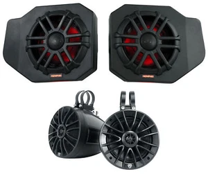 (2) Memphis Audio RNGR65FE Speakers+Pods+Tower Speakers For 2018+ Polaris Ranger - Picture 1 of 12