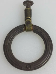 Ring Pull Mission Arts Crafts Iron Brass Vintage Antique Drawer Cabinet Knob - Picture 1 of 12