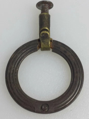 Ring Pull Mission Arts Crafts Iron Brass Vintage Antique Drawer Cabinet Knob Cover