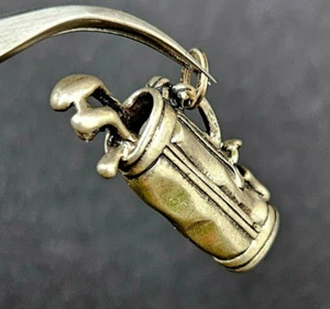 Colgante con dije de bolsa de golf vintage de plata de ley 925 - Imagen 1 de 8