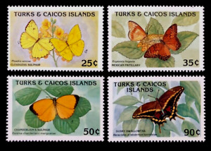 TURKS AND CAICOS 1990 BUTTERFLIES, MOTHS, INSECTS Sc 826-833 MNH 4 STAMPS SET