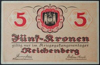 Áustria-Hungria/Reichberg 5 coroas AU POW Camp sem sobreimpressão - Imagem 1 de 2