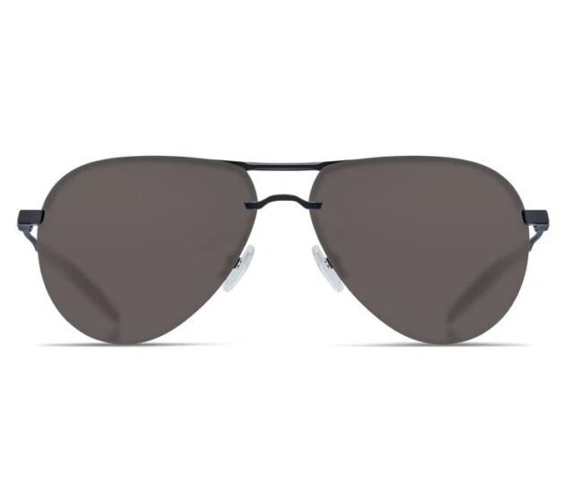 Costa Del Mar HELO 61/14/128mm Aviator Sunglasses with Matte Black Titanium Frame and Gray Polarized Lenses