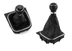 VW GOLF V PLUS 2005-2008 POMELLO DEL CAMBIO MANUALE + CUFFIA 5 MARCE CROMATO - Foto 1 di 4