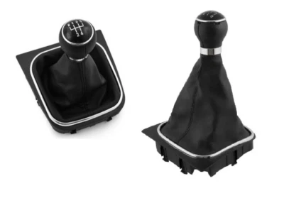 VW GOLF V PLUS 2005-2008 POMELLO DEL CAMBIO MANUALE + CUFFIA 5 MARCE CROMATO - Immagine 1 di 4