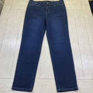 J Jill Boyfriend Jeans Womens 12R Blue Denim Straight Leg Ankle Classic Stretch - Picture 1 of 8