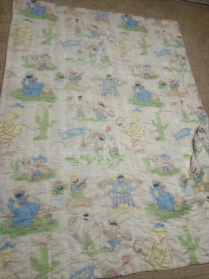 Vintage Sesame Street Rodeo Print Comforter Twin Extra Long - Image 1 of 4