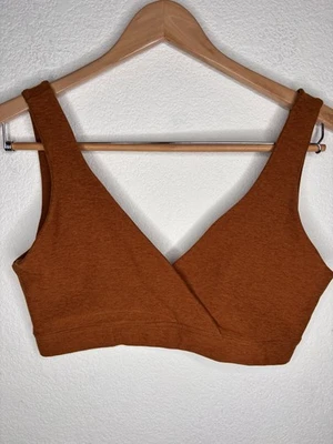 Beyond Yoga Spacedye Crossover Bra Clove Brown Heather Sport Bra Size L - Image 1 of 4