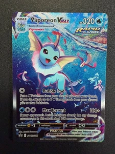 Vaporeon VMAX SWSH182 Arte Antiguo Arte Completo Holo Estrella Negra Promo Pokemon Juego de Cartas Coleccionables - Imagen 1 de 14