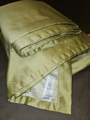 West Elm Silky Lustre Textured Green Curtains Set Of 4 Panels 48x84" EUC! - Image 1 of 4