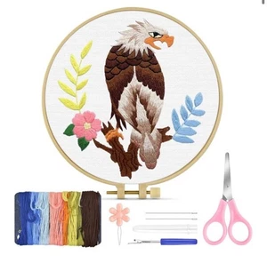 Kit Artigianato Ricamo Artigianale Principianti Cerchio Adulto Patriottico America Aquila - Foto 1 di 7