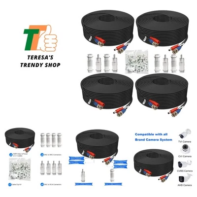 BNC Cable 150ft 4 Pack BNC Video Power Cable,Security Camera Cable for CCTV C... - Image 1 of 4