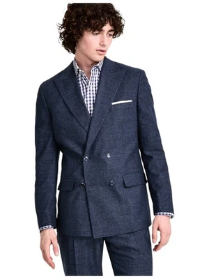 Tommy Hilfiger мужской современный крой двубортный Sport пальто Blazer 44 S синий твердый - Изображение 1 из 2