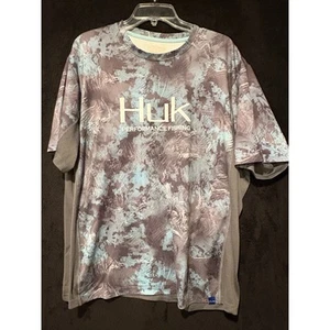 Huk Performance Fishing Shirt Moisture Wicking Short Sleeve Tee Men's XL - Picture 1 of 6