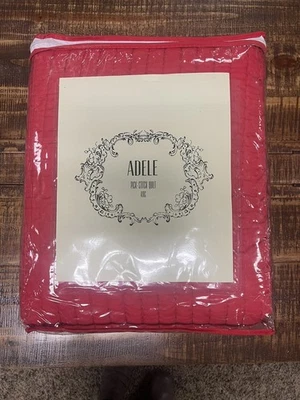 ADELE Pick-Stitch Quilt Red Size King - Image 1 of 2