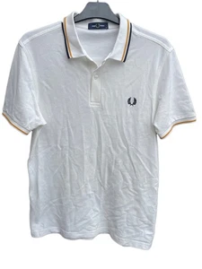 Premium Casual Cotton Mens FRED PERRY POLO T-SHIRT Tee Top White M Small Fitting - Picture 1 of 9