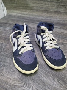 Kids Air Jordan 1 Mid TD Obsidian Sanded Purple 12C 640734-445 No Box - Picture 1 of 8