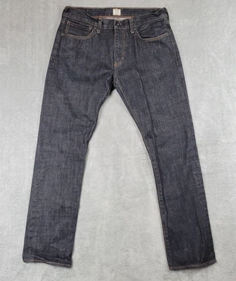 J. Crew Jeans Men's 33 X 32 (32x30.5) Black 484 Slim Fit Denim Cotton Dark Wash - Image 1 of 4