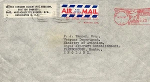 United Kingdom Scientific Mission Cover British Embassy Washington To MOA UK - Picture 1 of 1
