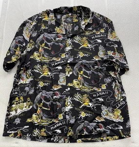 Camisa Hawaiana Aloha Kona Bay Manga Corta Talla 3XL Negra Hawaiana Surfer - Imagen 1 de 7