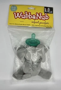 Wubbanub 0-6 Monate Baby grau Elefant Schnuller Buddy Plüsch BPA frei Neu - Bild 1 von 2