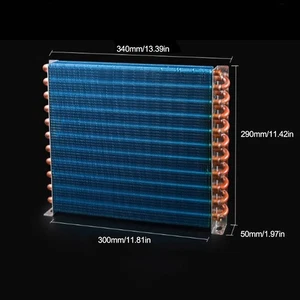 Aluminum-Cu Fin-Tube Heat Exchanger Condenser Air/Water-cooled 340*290*50MM - Picture 1 of 1