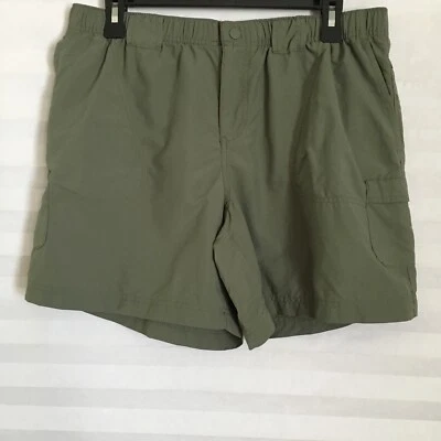 Shorts cargo masculino Columbia tamanho G bolsos náilon cintura elástica - Imagem 1 de 4
