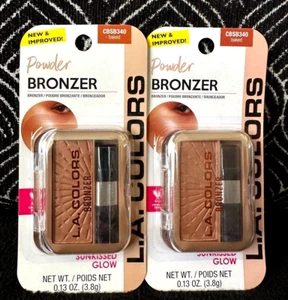 2pk LA COLORS BAKED CBSB340 MATTE FINISH FACE PRESSED POWDER COMPACT TAN BRONZER - Picture 1 of 5