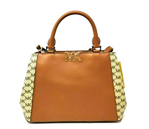 Michael Kors Florence Medium Satchel Leather Travel Handbag Brown for Women