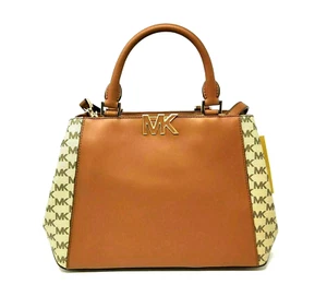 Bolso de mano Michael Kors Florence mediano de cuero marrón para mujer - IMPORTACIÓN DE EE. UU. - Imagen 1 de 9