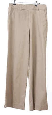 Pantalón Caribbean Joe Mujer Talla 8 Caqui Algodón Sarga Frente Plano Cremallera Mosca Cinturón Lazo Foto 1 de 4