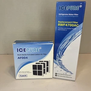 1 Golden Icepure RWF4700A Water Filters & 3ICP-AF004 Air Filters LG Kenmore - Picture 1 of 8
