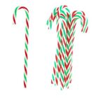 50 Pcs Christmas Candy Canes 5.9 inch Plastic Christmas Tree Green Red White