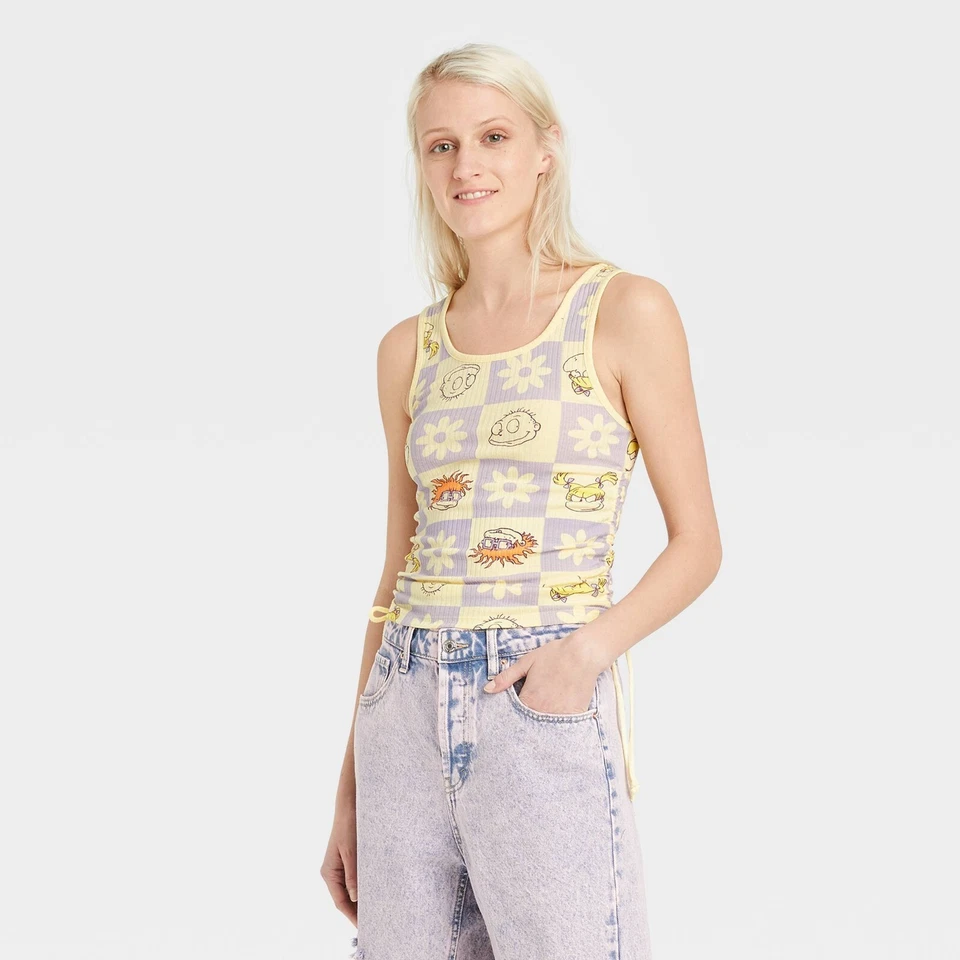 Nickelodeon Women's Rugrats Cinched Cropped Graphic Tank Top Size M