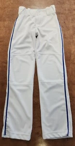 Russell Athletic Youth Baseball Pants Youth S White w/ Blue Piping - Picture 1 of 6