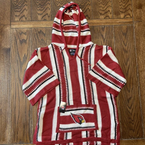 Arizona Cardinals Hoodie Baja Style Hooded Sweater Size Small Medium NFL New Cover