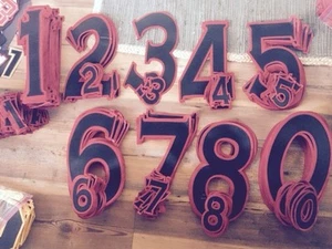 ROT-SCHWARZ Authentic Hockey Trikot Rücken + Ärmel Tackle Twill Nummer Set Kit 074 - Bild 1 von 1