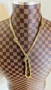 Diane von Furstenberg Vintage goldfarbene klobige lange Halskette 16 Zoll einzigartig - Bild 1 von 8