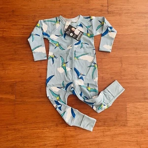 Bonds Baby Green Blue Pterodactyl Dinosaur Zip Wondersuit Size 1 BNWT - Picture 1 of 2