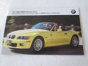 1998 BMW Brochure Z3 Roadster M3 Coupe Sedan 328i 540i 750iL 323is 528i Catalog - Picture 1 of 6
