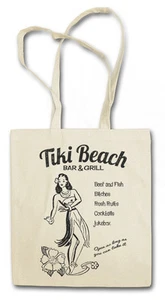 TIKI BEACH BAR & GRILL TASCHE STOFFTASCHE Hula Girl Aloha Island Tiki Strand - Picture 1 of 1