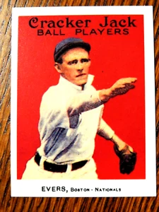 JOHN EVERS 1983 RENATA GALASSO 1915 CRACKER JACK REPRINT #18 BOSTON BRAVES - Picture 1 of 1