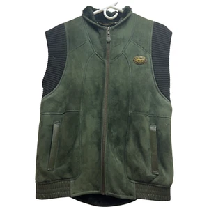 Canterbury Leather Int'l Vest Green Full Zip Suede Leather Men's Size Small - Picture 1 of 8