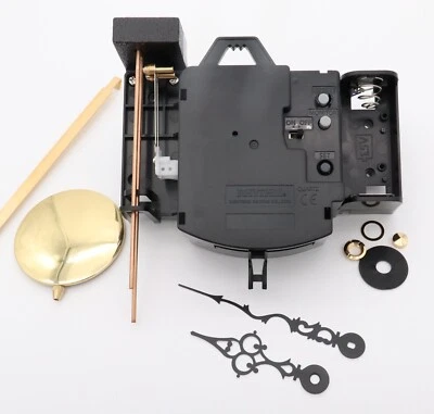 RHYTHM QUARTZ BIM BAM STRIKE PENDULUM CLOCK MOVEMENT KIT WITH CHIME RODS AND PENDULUM