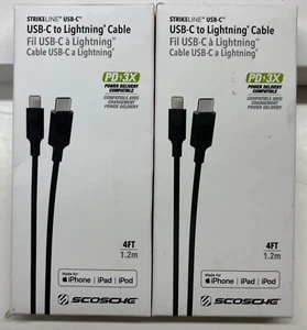 2/$19.99 Scosche USB-C to Apple Cable 4' (CI44-SP) - Picture 1 of 4