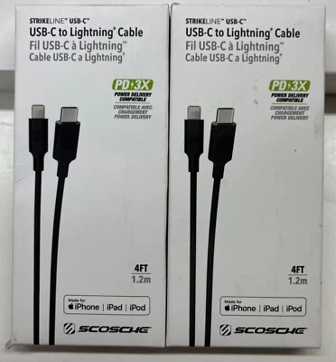 2/$19.99 Scosche USB-C to Apple Cable 4' (CI44-SP) - Image 1 of 4