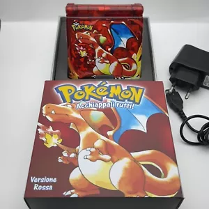 NINTENDO GAME BOY ADVANCE SP - IPS V4 - A TEMA POKÉMON ROSSO - MENÙ OSD - NUOVO - Foto 1 di 8
