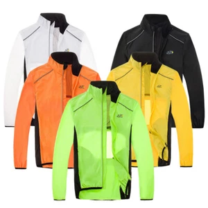 Men's Rain Jacket Waterproof Windbreaker for Running Cycling Reflective Packable - Picture 1 of 23